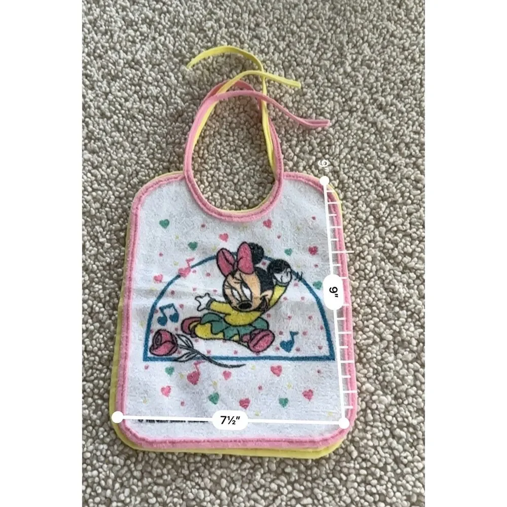Set of 3 Vintage Disney Big Bird Sesame Street Baby Toddler Bibs Colorful 90s